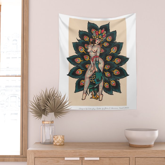 Peacock dream Wall Tapestry Gallery Image 2