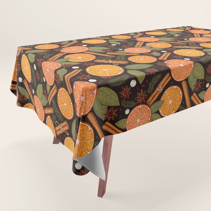 Winter Spice in Charcoal Tablecloth Gallery Image 1