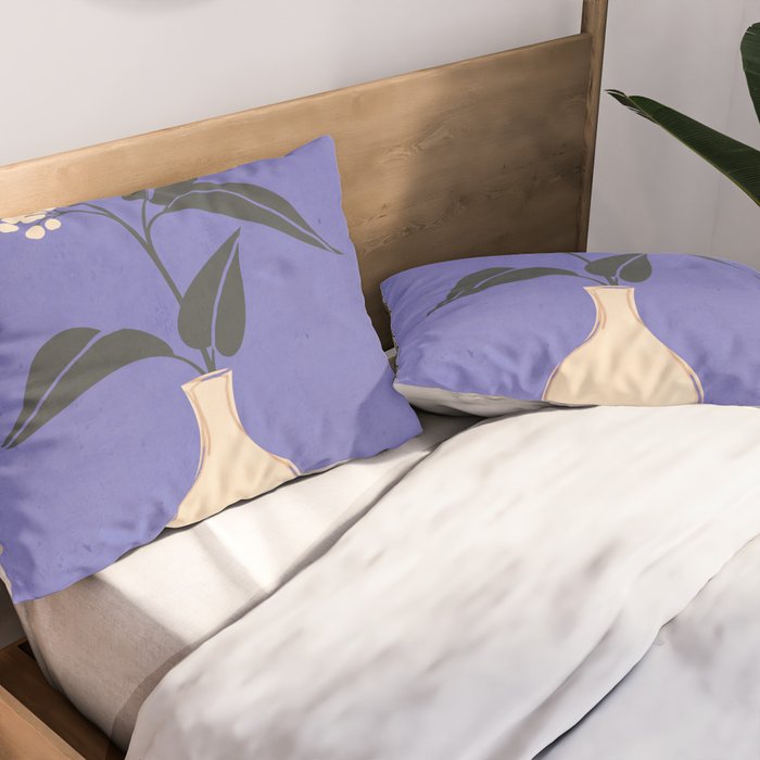 Minimal Abstract Art Vase Flower 14 Pillow Sham Gallery Image 2