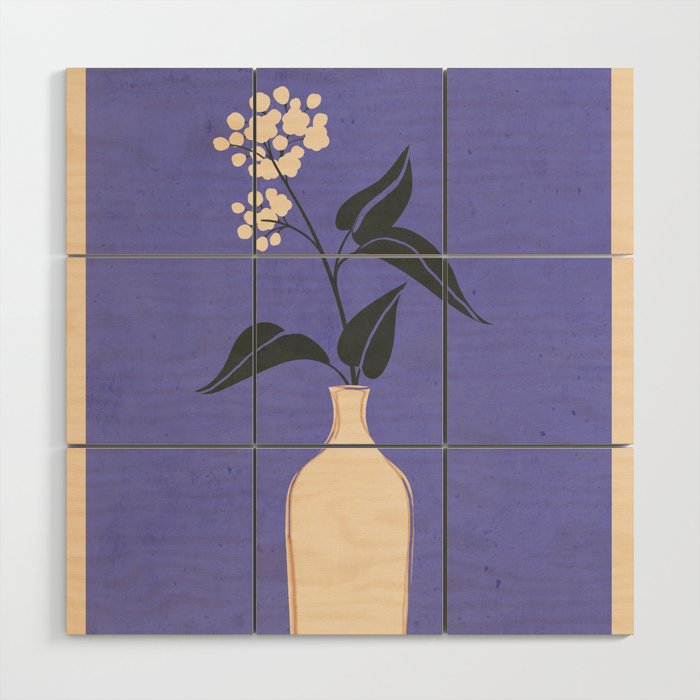 Minimal Abstract Art Vase Flower 14 Wood Wall Art Gallery Image 1