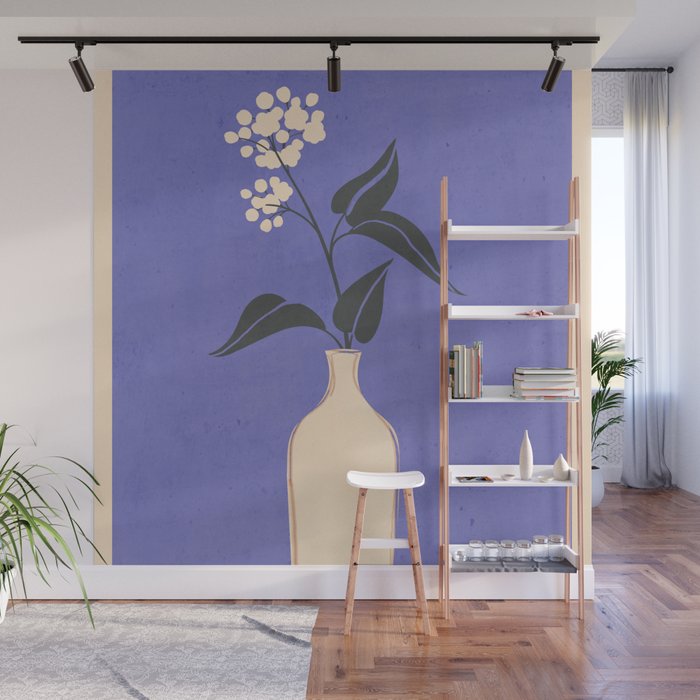 Minimal Abstract Art Vase Flower 14 Wall Mural Gallery Image 1