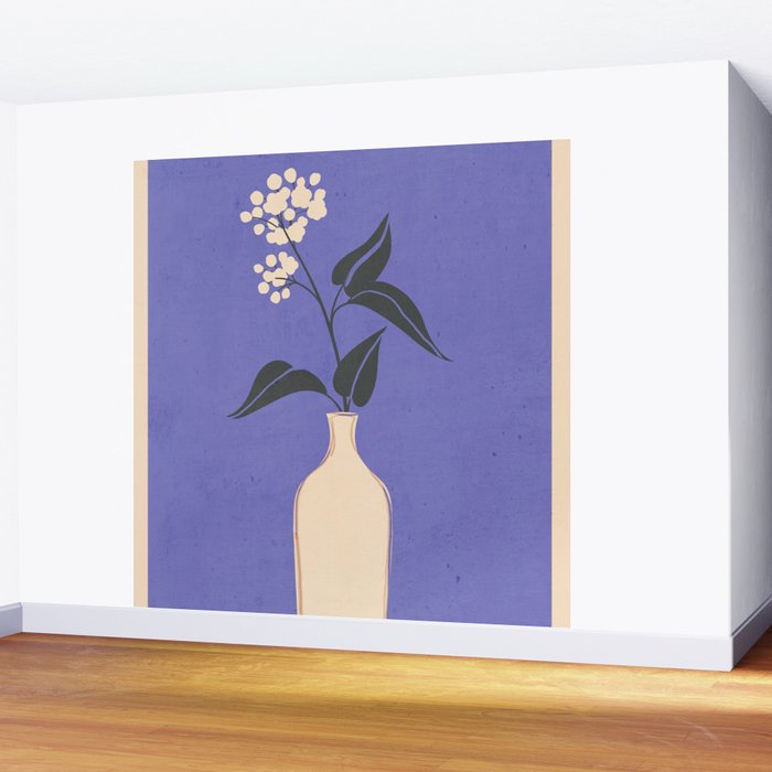 Minimal Abstract Art Vase Flower 14 Wall Mural Gallery Image 2