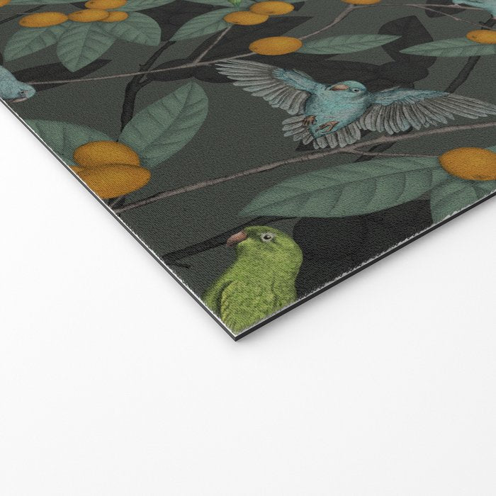 Green & Turquoise Parrotlets and Loquats Welcome Mat Gallery Image 2