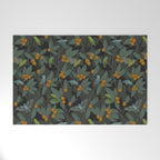 Green & Turquoise Parrotlets and Loquats Welcome Mat Gallery Image 1