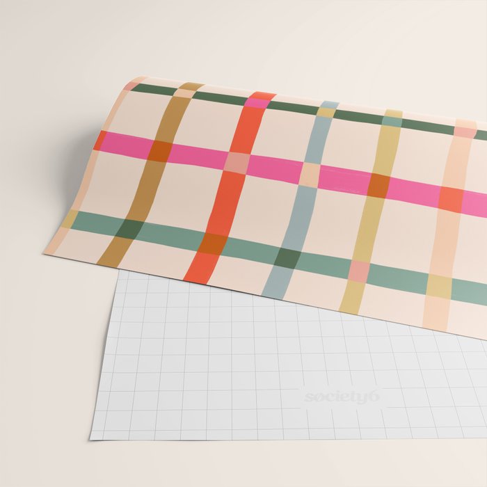 Colourful window pane checked pattern Wrapping Paper Gallery Image 2