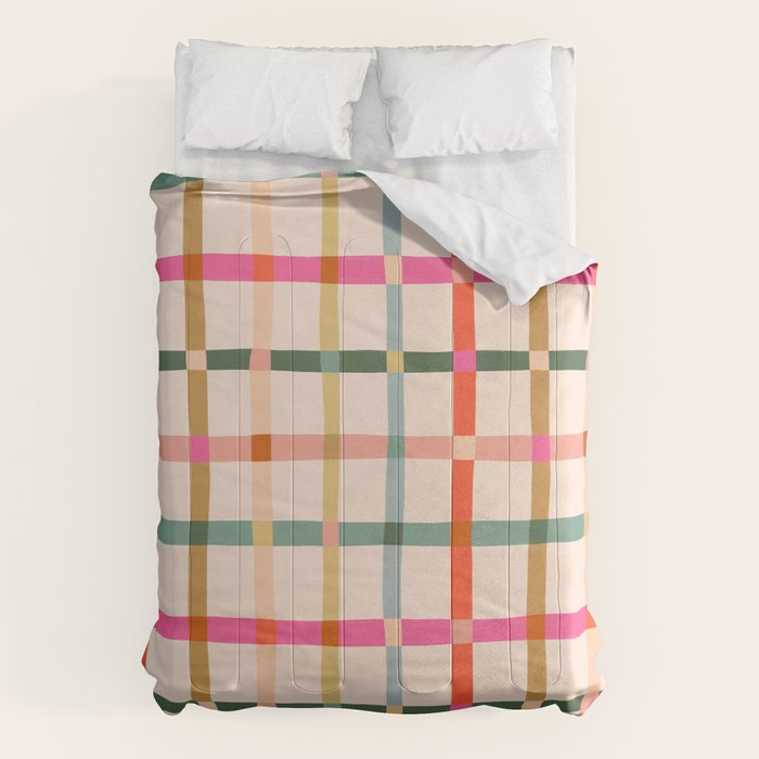 Colourful window pane checked pattern Comforter Gallery Image 1