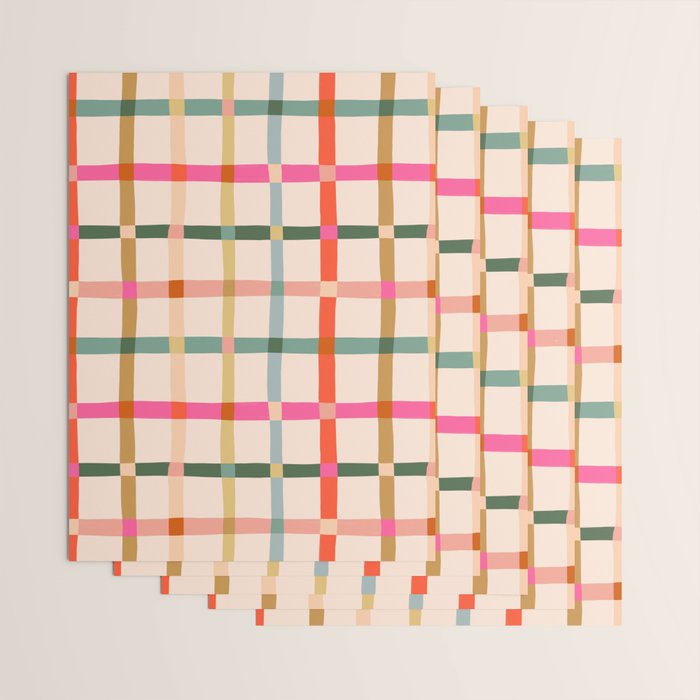 Colourful window pane checked pattern Wrapping Paper Gallery Image 3