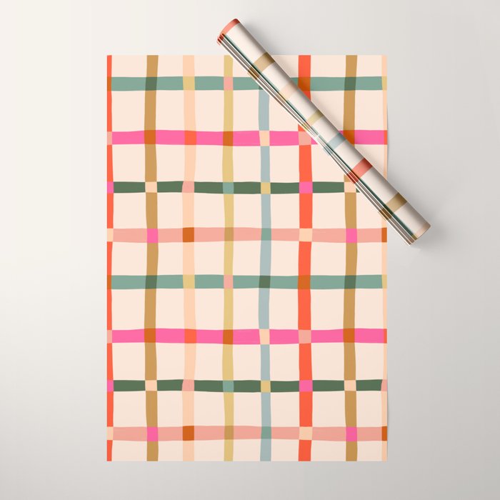 Colourful window pane checked pattern Wrapping Paper Gallery Image 1