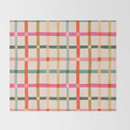 Colourful window pane checked pattern Throw Blanket Gallery Image 2