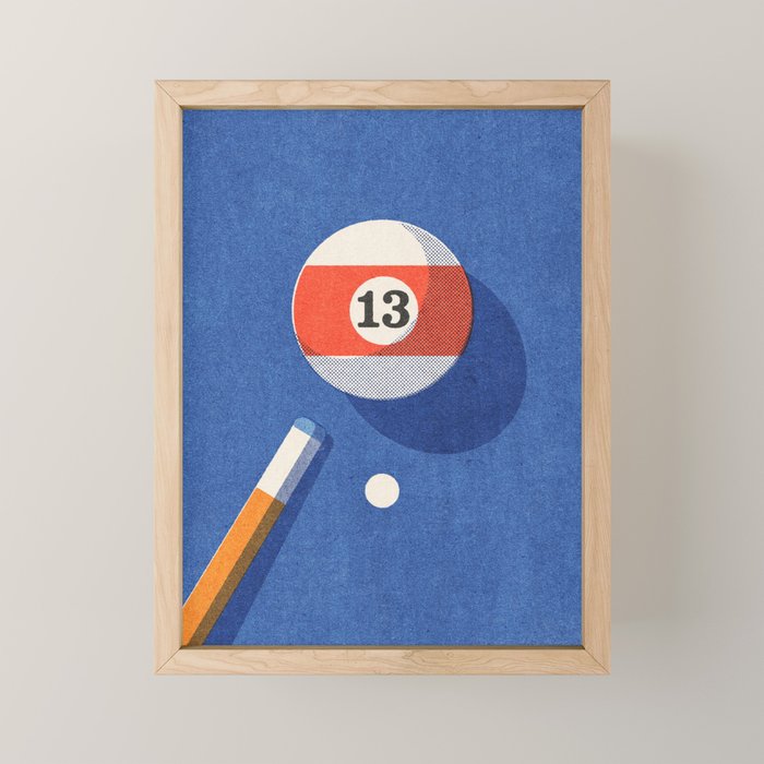 BALLS / Billiards - ball 13 I Mini Art Print Gallery Image 1