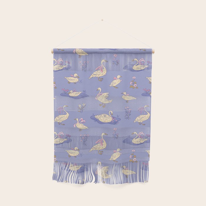 Swans With Bows - Ducks And Flowers Wall Hanging Gallery Image 1