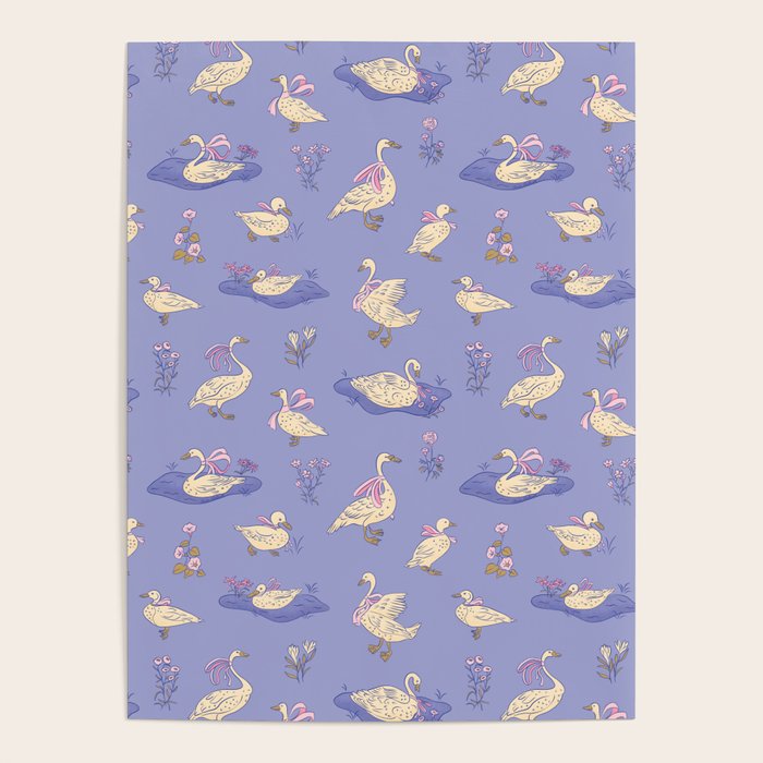 Swans With Bows - Ducks And Flowers Poster Gallery Image 4