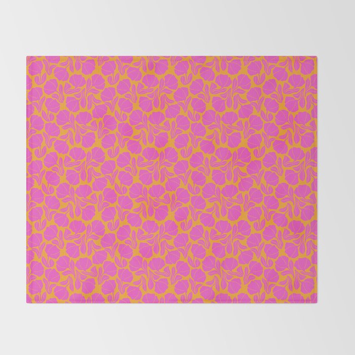 Boho Blooms - Hot Pink Throw Blanket Gallery Image 2