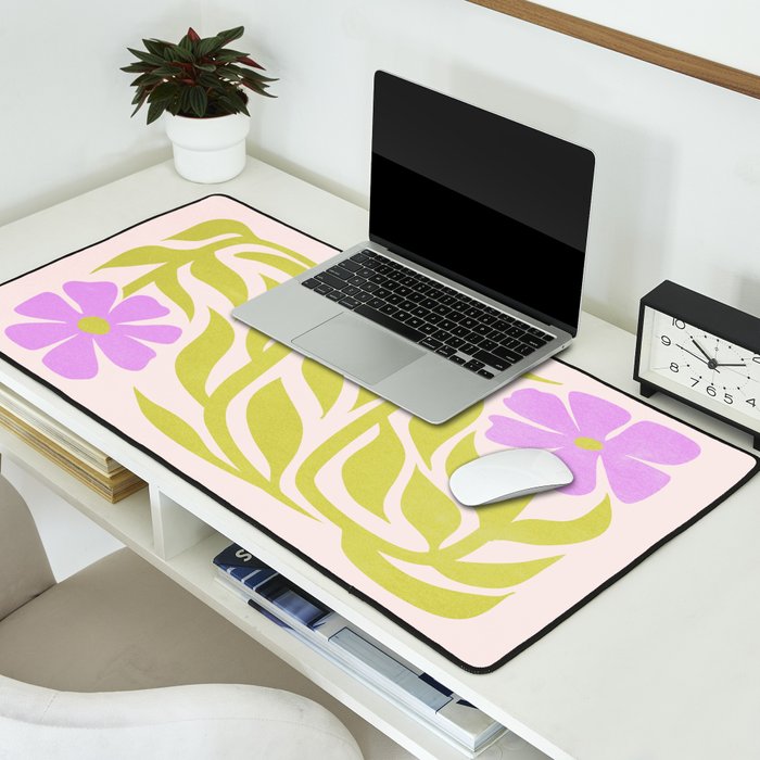Lilac & Lime: Les Fleurs | Flower Market Color Series 02 Desk Mat Gallery Image 2