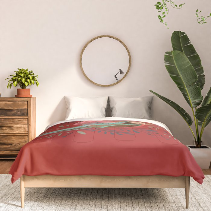 Peace Bird - Red Comforter Gallery Image 3