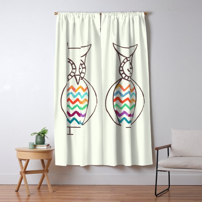 Chevron Owl Window Curtain Gallery Image 1