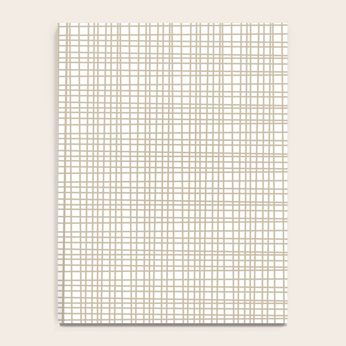 Fine Weave Minimalist Retro Mid Century Modern Pattern in Flax and White Notebook Gallery Image 4