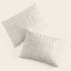 Fine Weave Minimalist Retro Mid Century Modern Pattern in Flax and White Pillow Sham Gallery Image 3