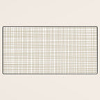 Fine Weave Minimalist Retro Mid Century Modern Pattern in Flax and White Desk Mat Gallery Image 3