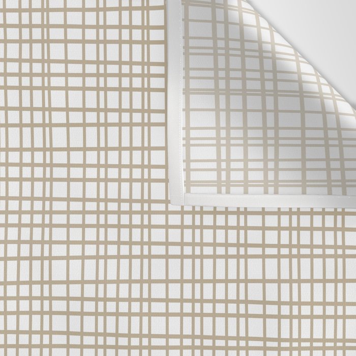 Fine Weave Minimalist Retro Mid Century Modern Pattern in Flax and White Wall Tapestry Gallery Image 3