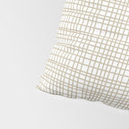 Fine Weave Minimalist Retro Mid Century Modern Pattern in Flax and White Pillow Sham Gallery Image 4