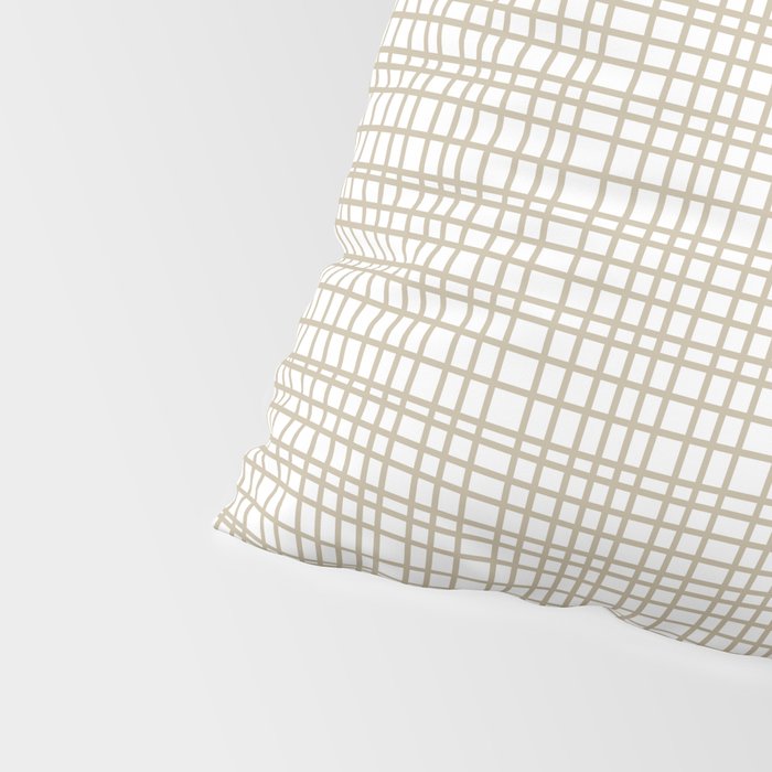 Fine Weave Minimalist Retro Mid Century Modern Pattern in Flax and White Pillow Sham Gallery Image 4