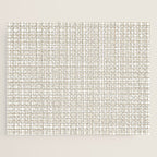 Fine Weave Minimalist Retro Mid Century Modern Pattern in Flax and White Jigsaw Puzzle Gallery Image 1
