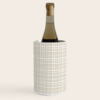 Fine Weave Minimalist Retro Mid Century Modern Pattern in Flax and White Wine Chiller Gallery Image 3