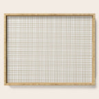 Fine Weave Minimalist Retro Mid Century Modern Pattern in Flax and White Serving Tray Gallery Image 1