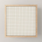 Fine Weave Minimalist Retro Mid Century Modern Pattern in Flax and White Mini Art Print Gallery Image 1