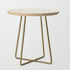 Fine Weave Minimalist Retro Mid Century Modern Pattern in Flax and White Side Table Gallery Image 1