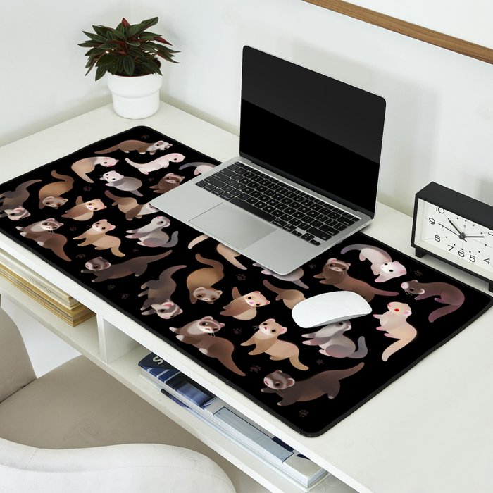 Ferret - dark Desk Mat Gallery Image 2