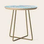 Chic, Flowers Print, Grey, Teal, Turquoise Side Table Gallery Image 1