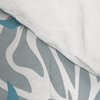 Chic, Flowers Print, Grey, Teal, Turquoise Comforter Gallery Image 4