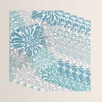 Chic, Flowers Print, Grey, Teal, Turquoise Wrapping Paper Gallery Image 3