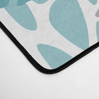 Chic, Flowers Print, Grey, Teal, Turquoise Desk Mat Gallery Image 4