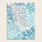 Chic, Flowers Print, Grey, Teal, Turquoise Notebook Gallery Image 4