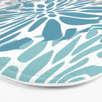 Chic, Flowers Print, Grey, Teal, Turquoise Bath Mat Gallery Image 3