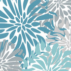 Chic, Flowers Print, Grey, Teal, Turquoise Coffee Mug Gallery Image 2