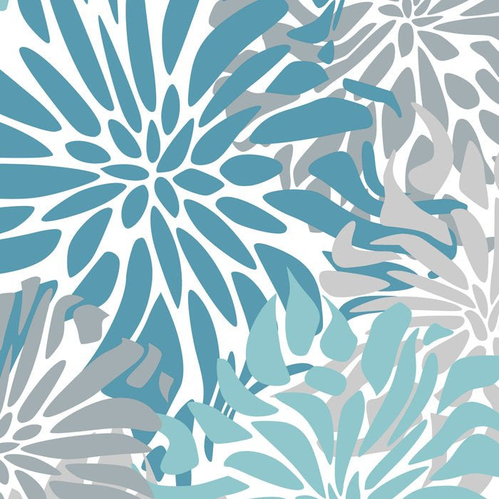 Chic, Flowers Print, Grey, Teal, Turquoise Coffee Mug Gallery Image 2