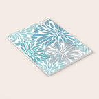 Chic, Flowers Print, Grey, Teal, Turquoise Notebook Gallery Image 3