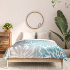 Chic, Flowers Print, Grey, Teal, Turquoise Comforter Gallery Image 3