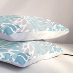 Chic, Flowers Print, Grey, Teal, Turquoise Pillow Sham Gallery Image 3