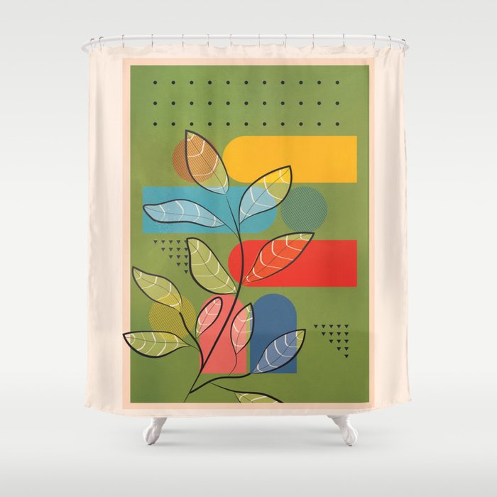 Tropical Geometry 5 Shower Curtain Gallery Image 1