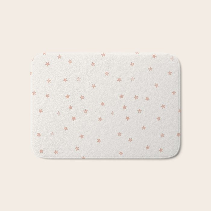 Little Stars Cream & Peach Bath Mat Gallery Image 1