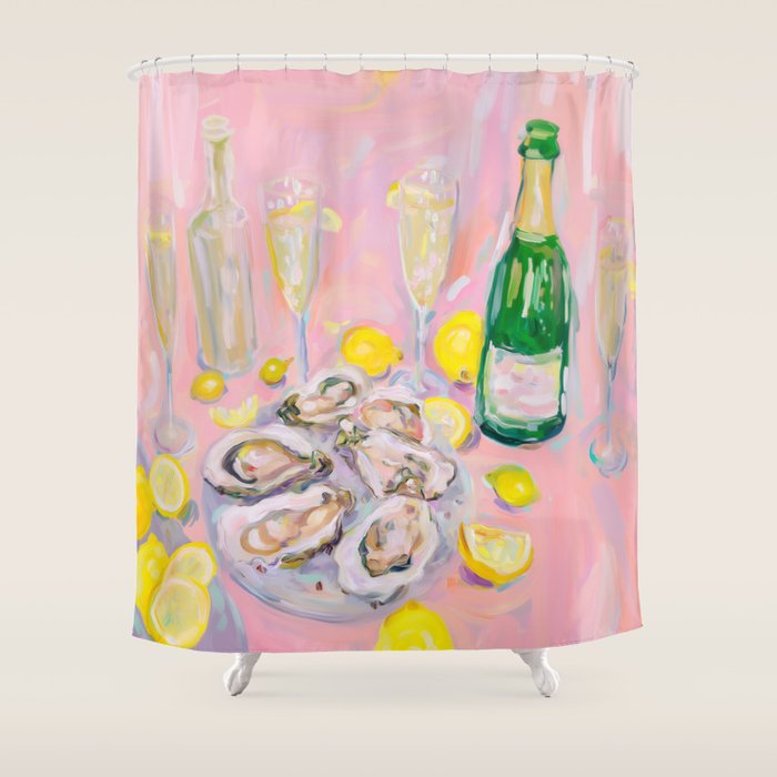 Oysters and Champagne Celebration Shower Curtain Gallery Image 1