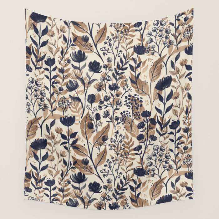Moody Blooms Dark Neutral Wall Tapestry Gallery Image 4