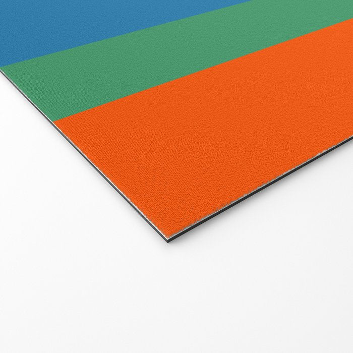 Colorful Retro Modern Vertical Stripe Pattern Blue Green Pink Orange Mustard Welcome Mat Gallery Image 2
