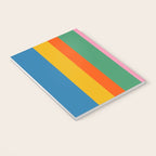 Colorful Retro Modern Vertical Stripe Pattern Blue Green Pink Orange Mustard Notebook Gallery Image 3
