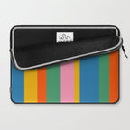 Colorful Retro Modern Vertical Stripe Pattern Blue Green Pink Orange Mustard Laptop Sleeve Gallery Image 2